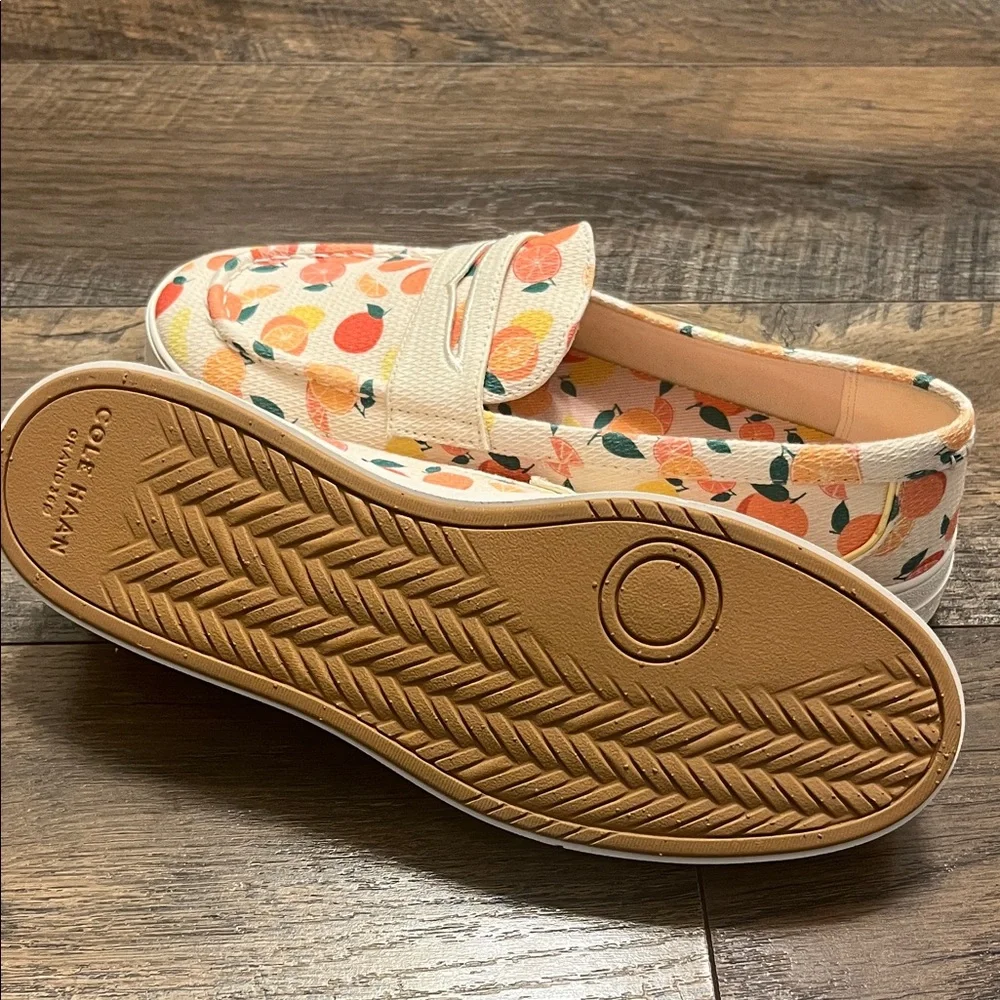 Cole Haan Peach & Cream Fruit-Print Loafers - Picture 3 of 3